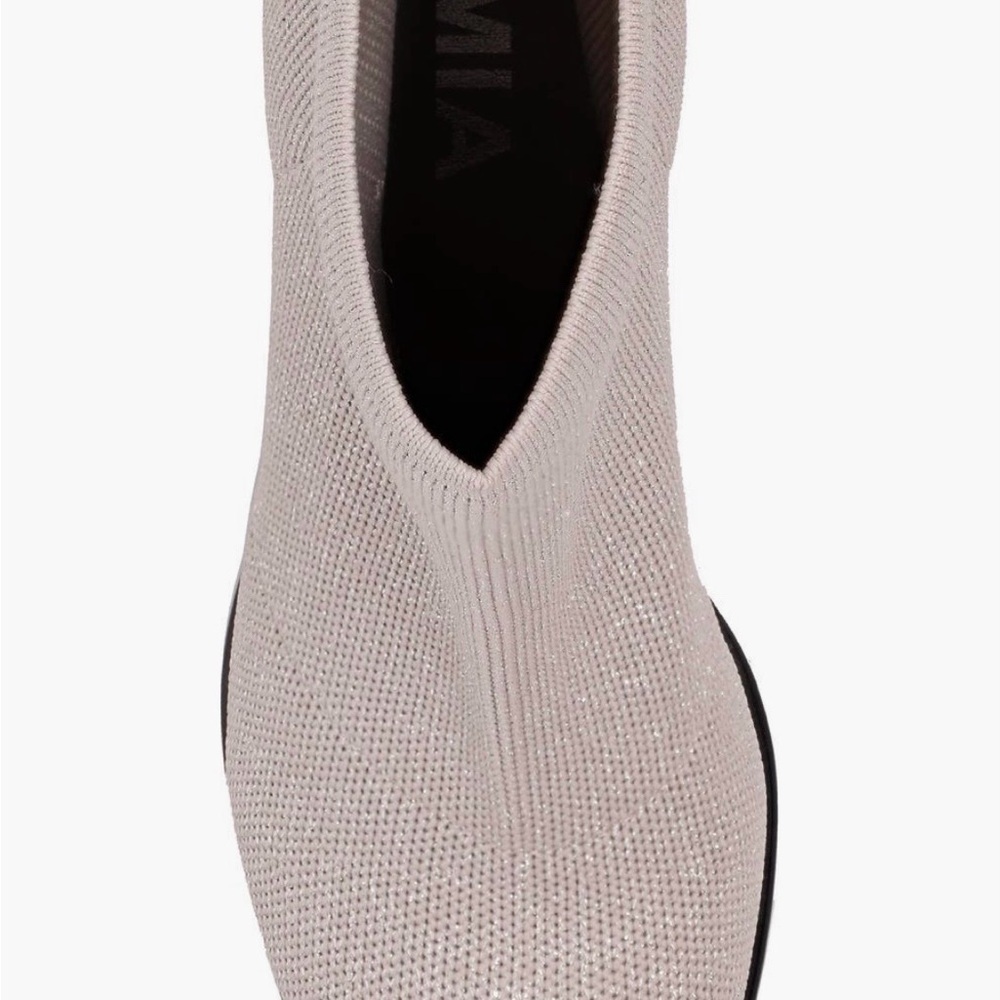 MIA Women's Textured Beige Heeled Boots - Picture 4 of 5
